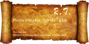 Ruzsinszky Terézia névjegykártya