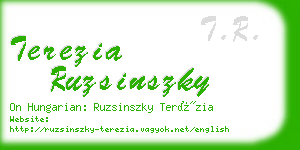 terezia ruzsinszky business card